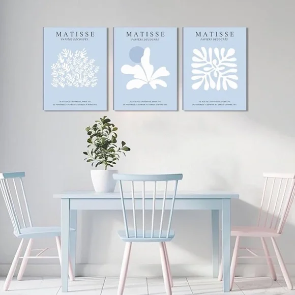 NWT Henri Matisse Blue Coral Wall Art (Set of 3) - Picture 2 of 4